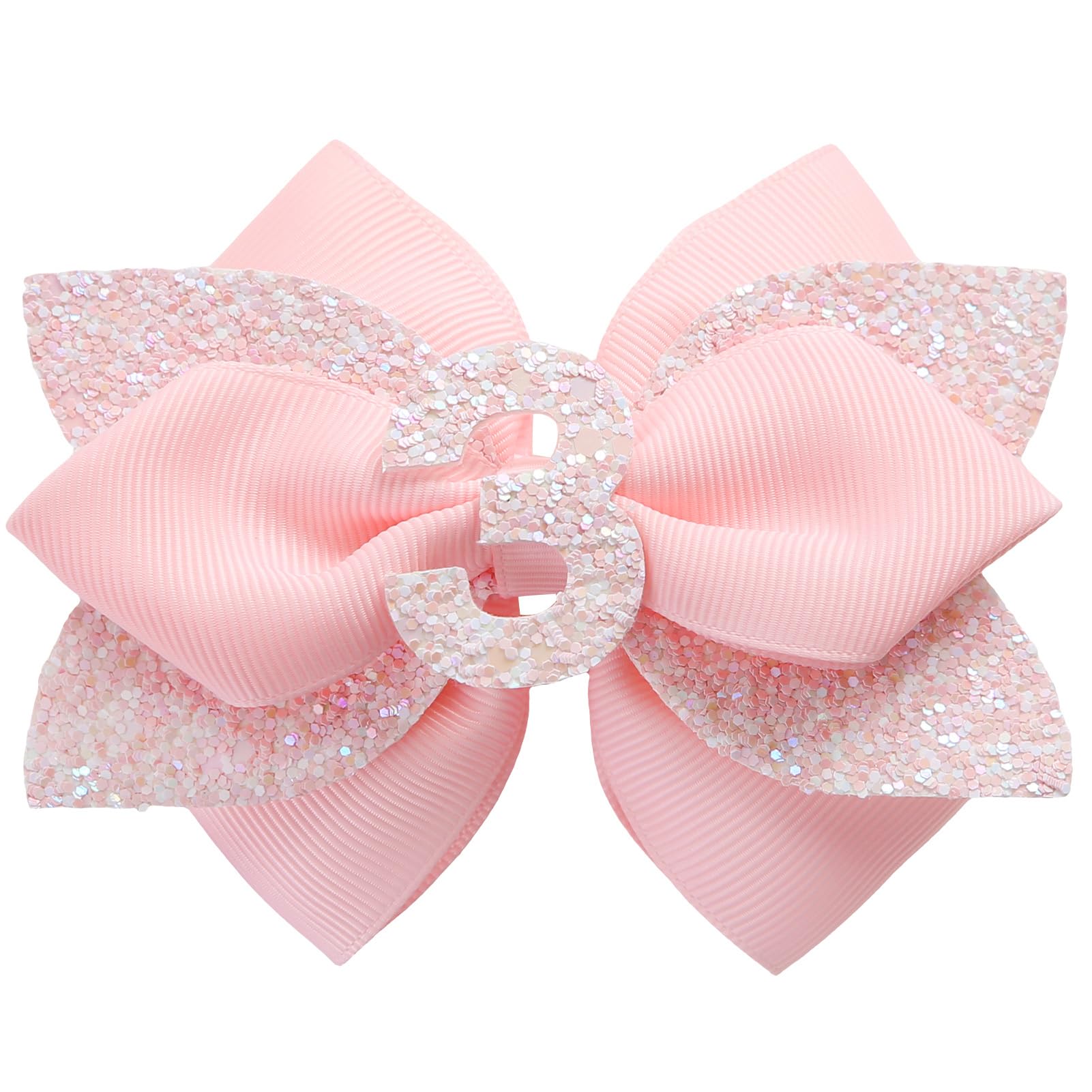 Jiaduo pink birthday bow 1-year elastic band for easy wear