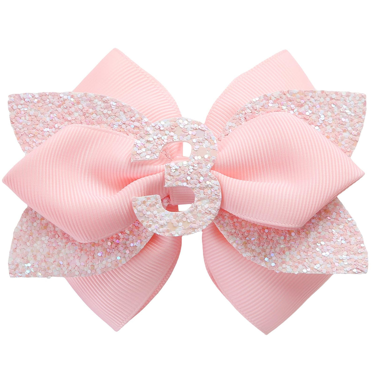 Jiaduo pink birthday bow 1-year elastic band for easy wear