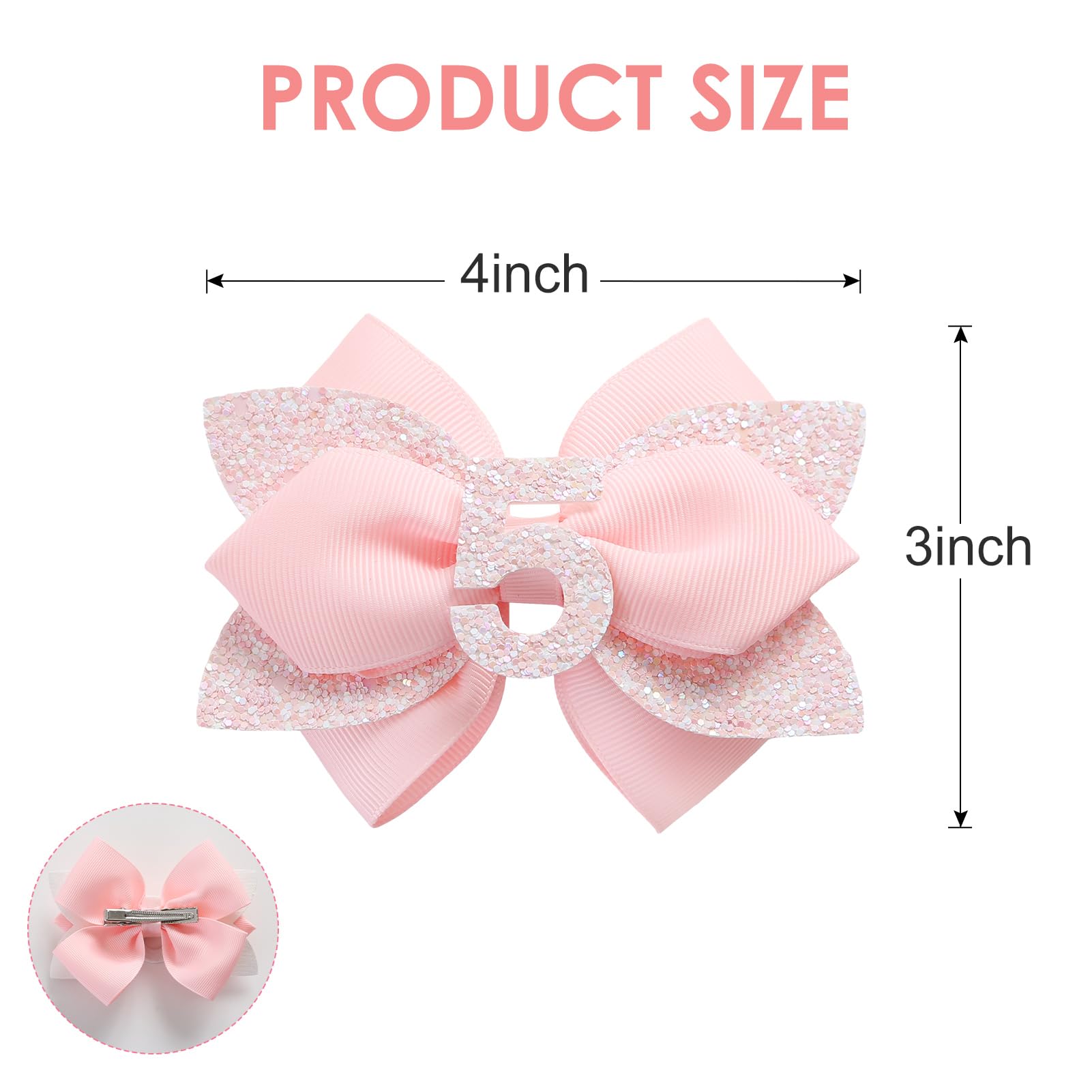 JiaDuo pink birthday bow for 2-year metal clip, secure and stylish for celebrations.