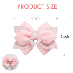 JiaDuo pink birthday bow for 2-year metal clip, secure and stylish for celebrations.