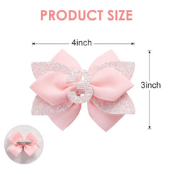 Jiaduo pink birthday bow 2-year metal clip keeps hair secure