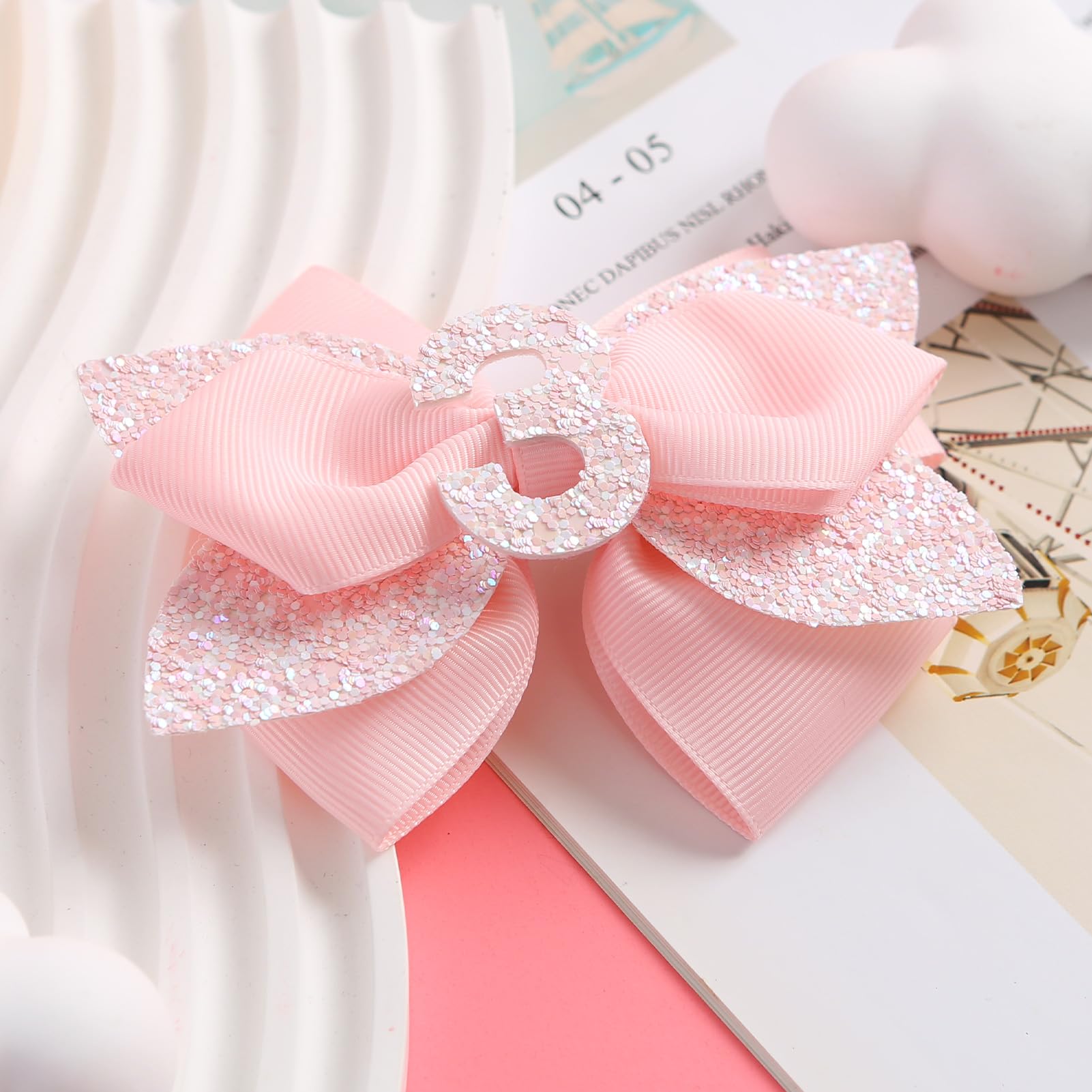 Jiaduo pink birthday bow 4-year metal clip provides steady hold