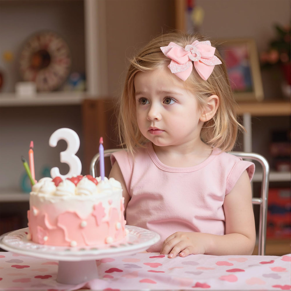 Jiaduo pink birthday bow 6-year glitter sequin finish for festive style
