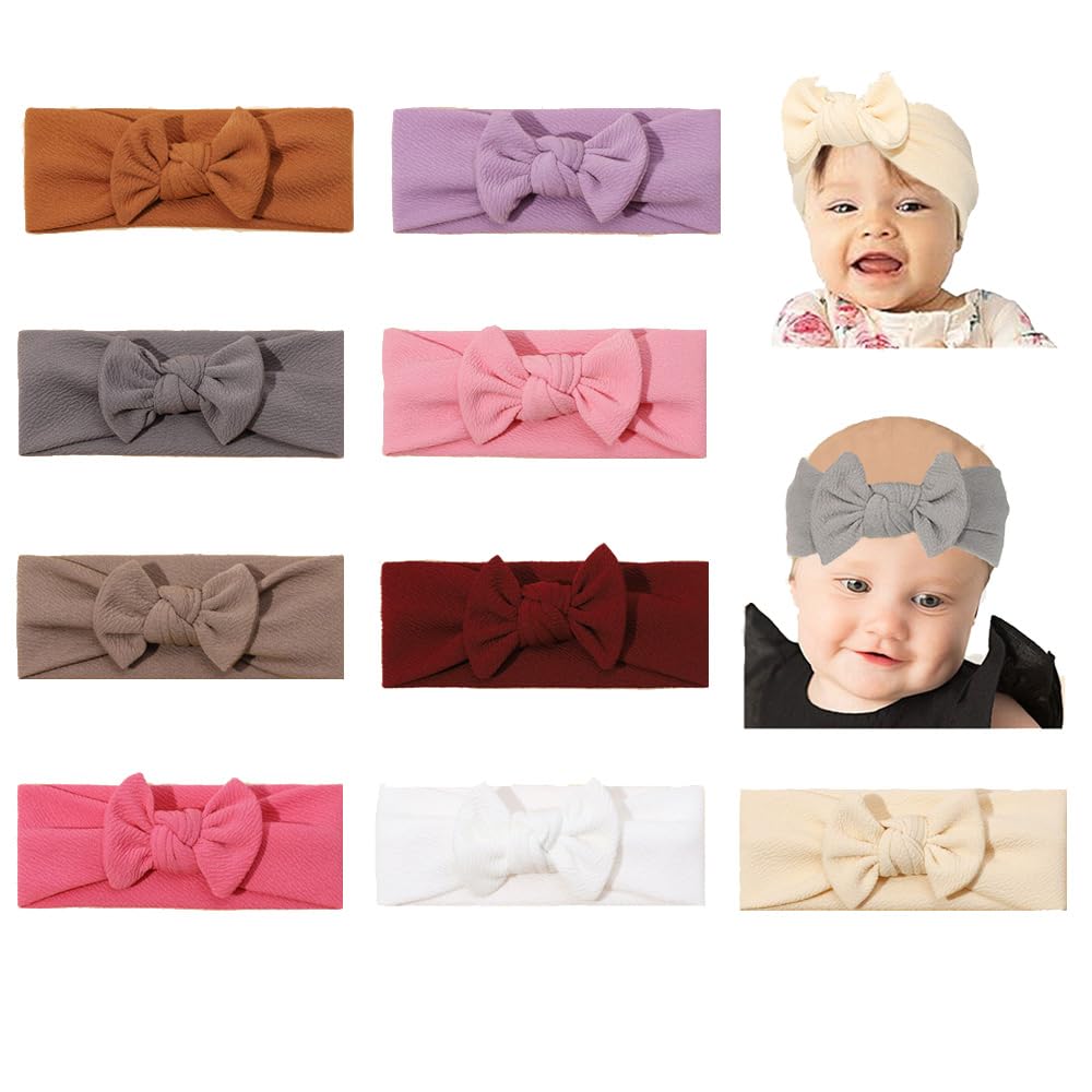 JIAHANG baby bows turban headwrap set in soft colors for comfortable daily wear