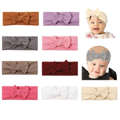 JIAHANG baby bows turban headwrap set in soft colors for comfortable daily wear