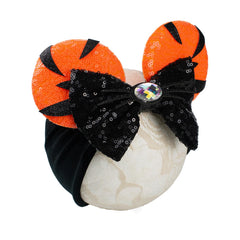 JIAHANG baby mouse ears turban headband with sequin bows for Halloween photos
