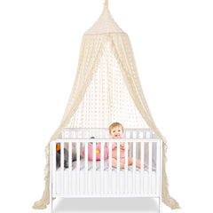 jiangcha bed canopy-princess-dome creates a dreamy nursery atmosphere and soothing sleep space