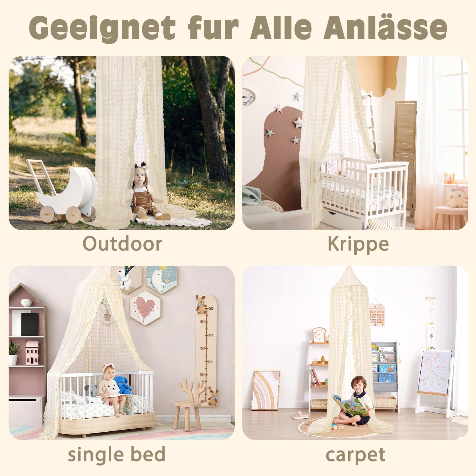 jiangcha bed canopy-room-decoration adds whimsical charm to kids' bedrooms