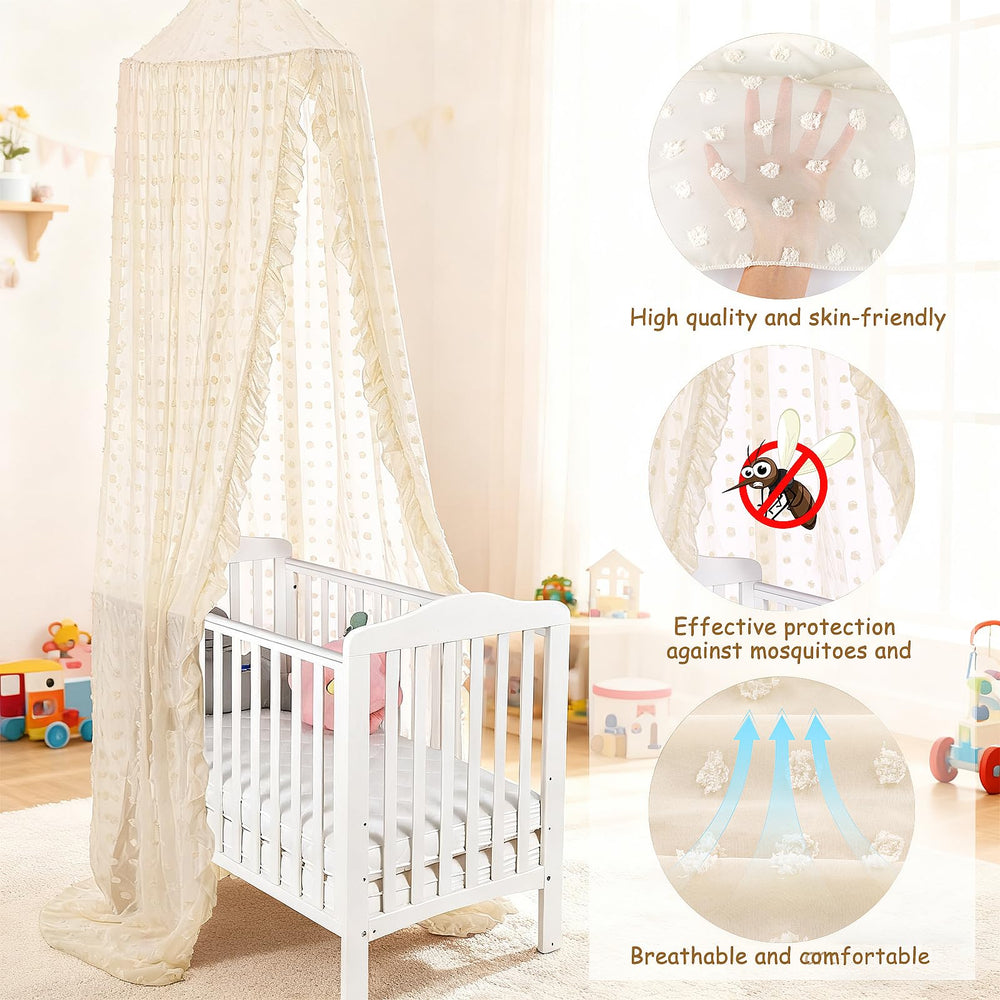 jiangcha bed canopy-soft-fabric keeps child comfortable throughout the night