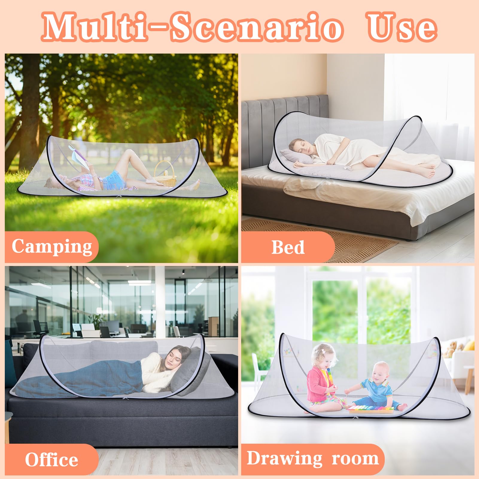 Jiangcha camping outdoor mosquito net keeps insects away on the go.