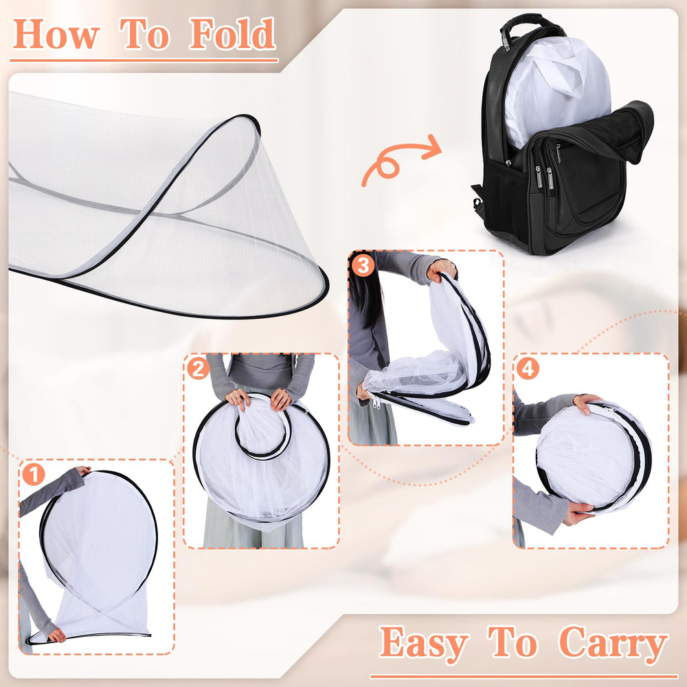 Jiangcha lightweight bed mosquito net provides roomy protection.