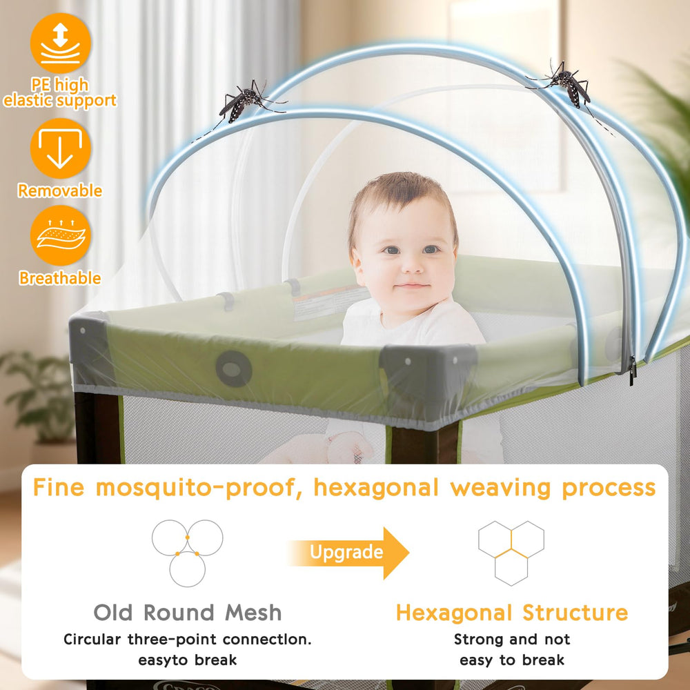 Jiangcha pack and play cover universal fit 39x27 inches for most cribs.