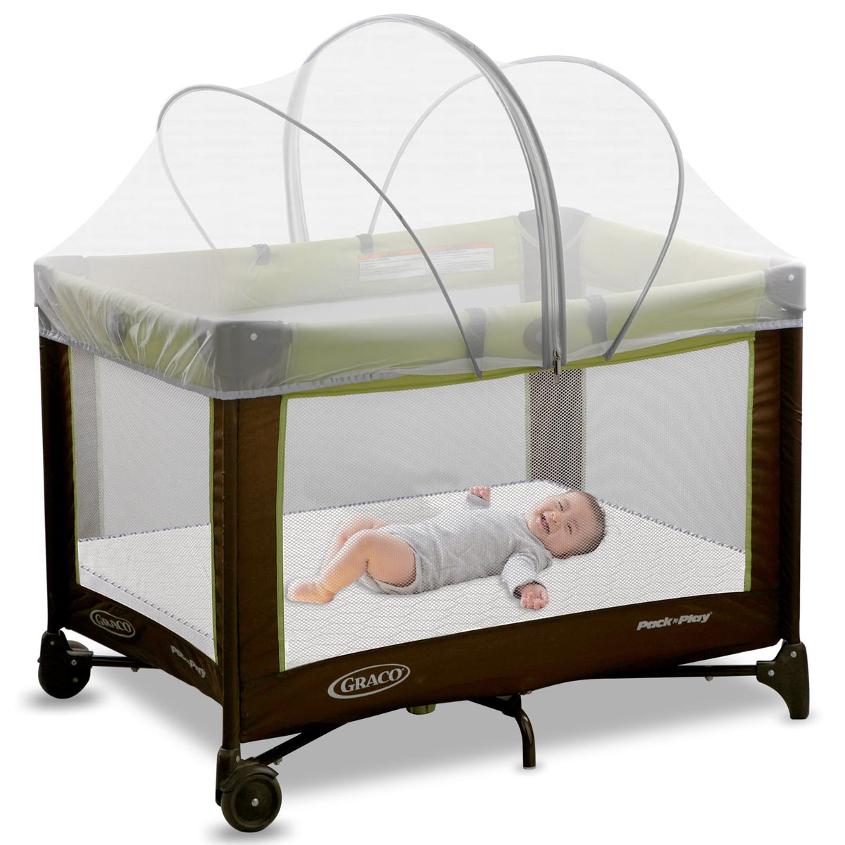 Jiangcha Pack N Play Tent Cover with two-way zip for quick access and secure fit.