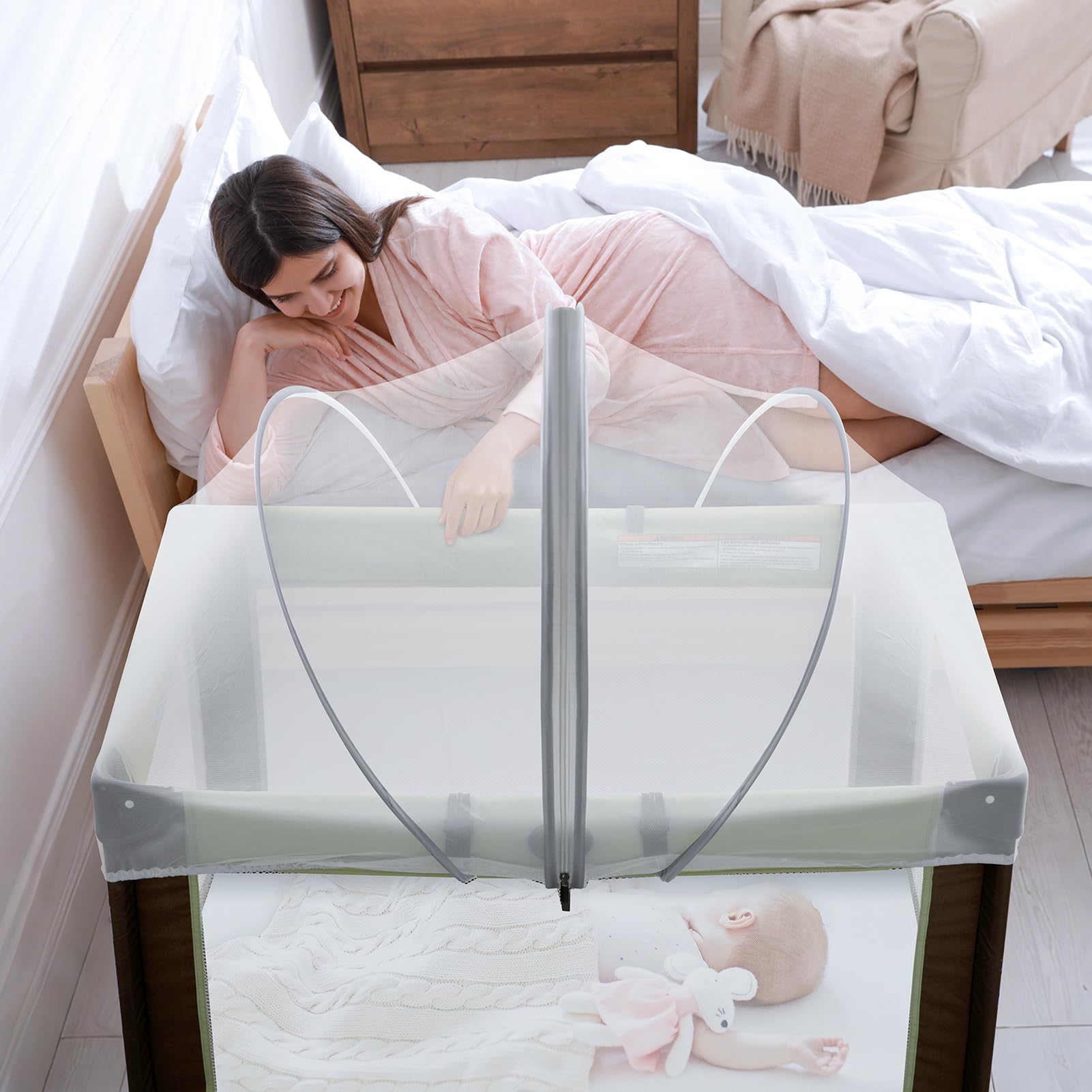 Jiangcha pack N Play tent cover versatile use for bassinets, prams, and playpens.