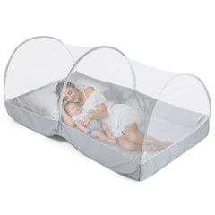 Jiangcha pop-up mosquito net covering a king-size bed for easy protection