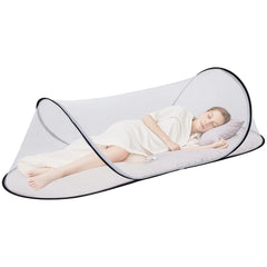 Jiangcha pop-up mosquito net for instant protection indoors or outdoors.