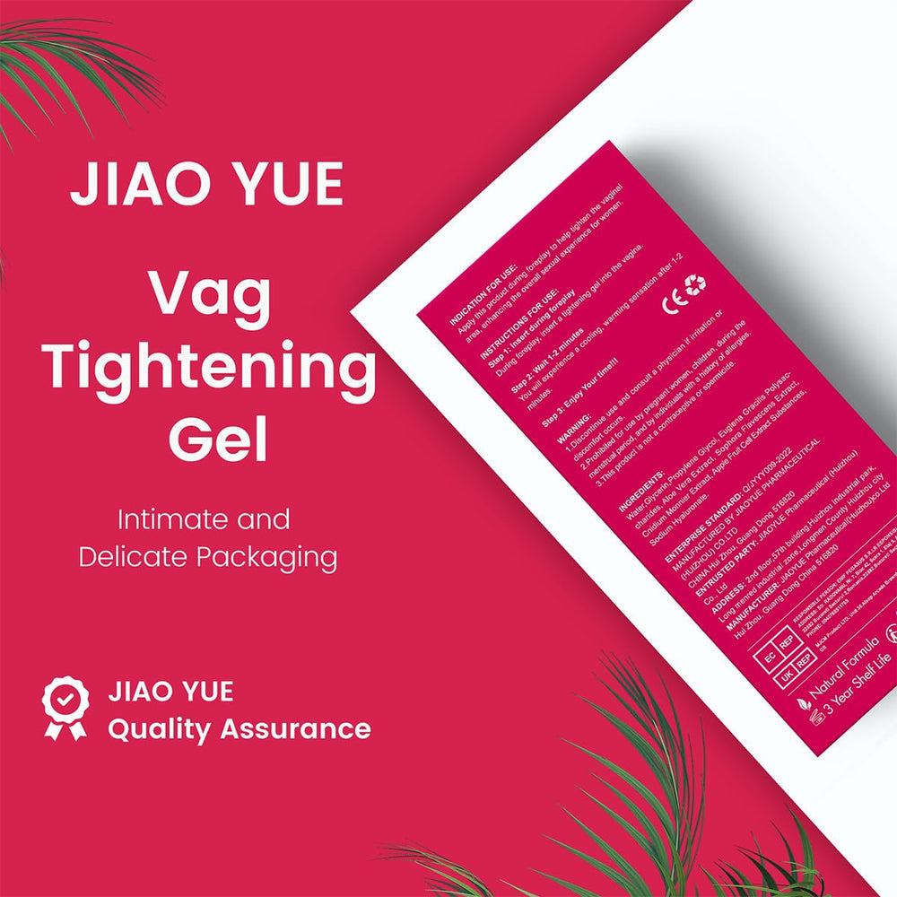 JIAOYUE Tight Gel with Aloe extract for skin-friendly tightening.
