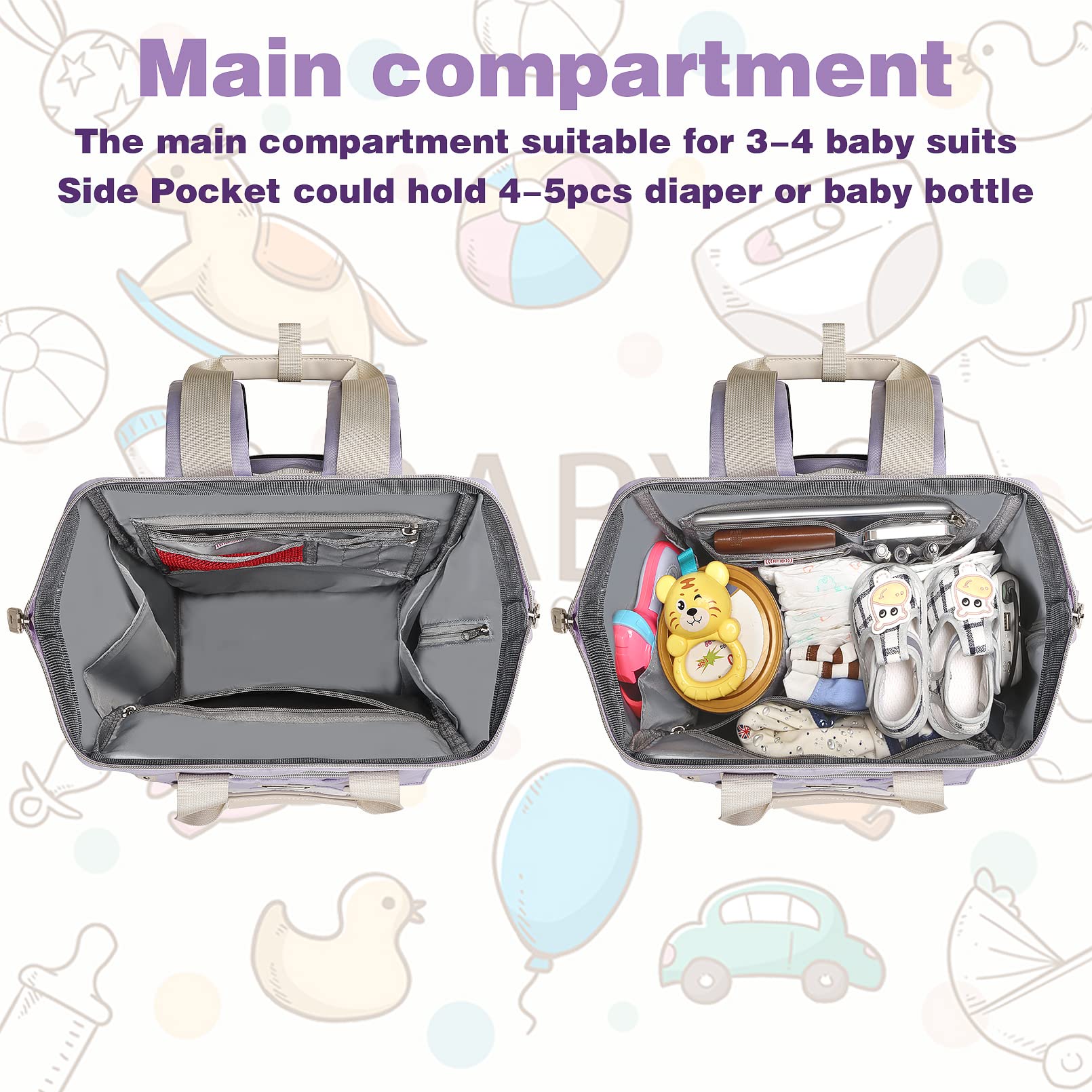 Waterproof fabric protects main items from spills and weather