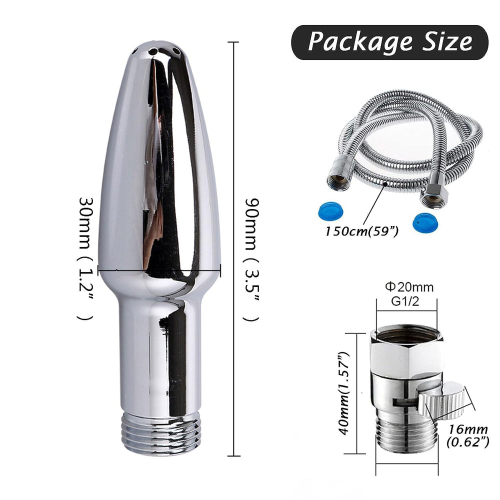 JIELUO enema kit with 59-inch hose enables flexible attachment to standard showers.
