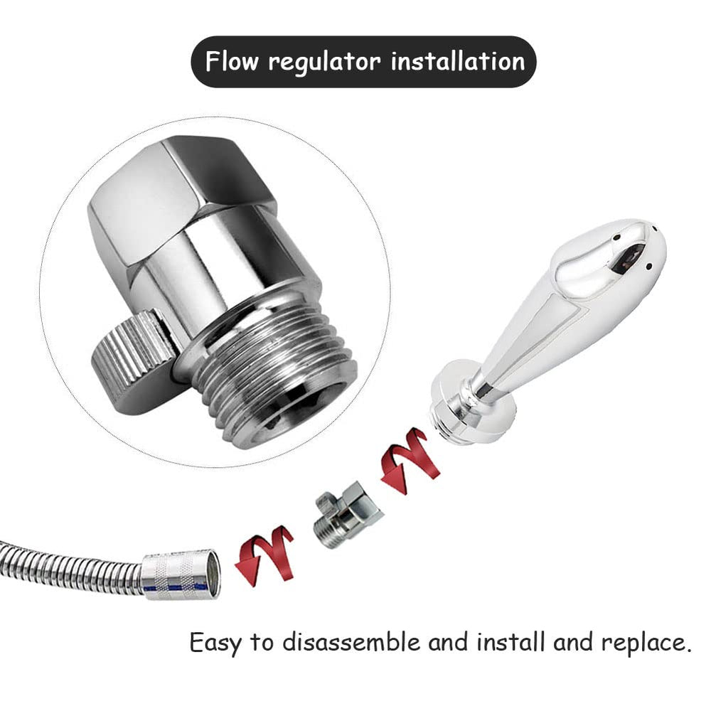 JIELUO flow regulator helps customize water pressure for gentle or thorough cleansing.
