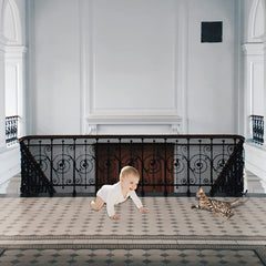 JIFTOK baby gate stairs mesh netting offers clear visibility and safety.