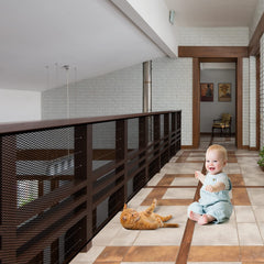JIFTOK banister guard on stairs for safer passage and visibility