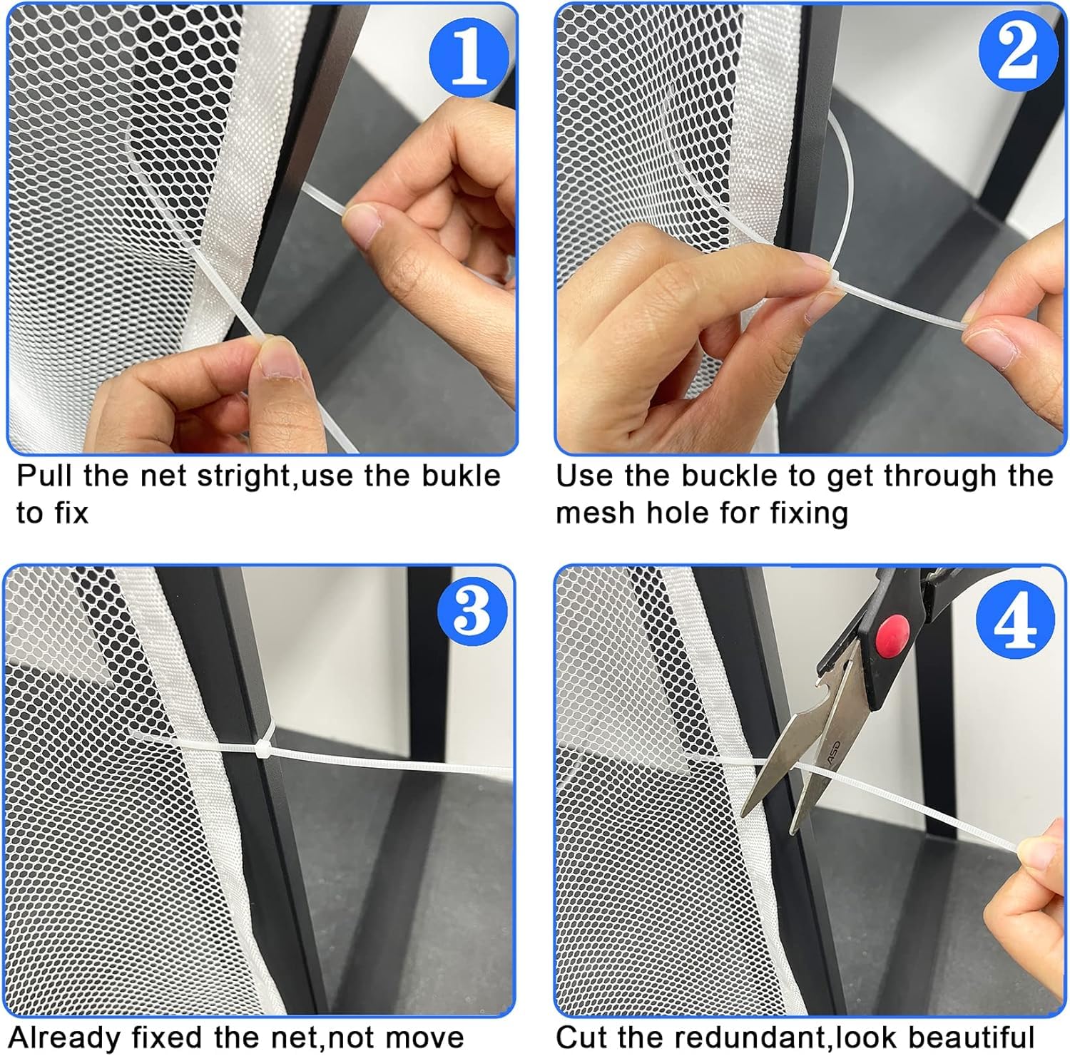 JIFTOK durable stairway netting protects pets and children without obstructing view.