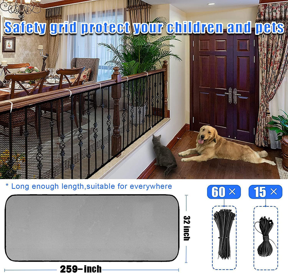JIFTOK mesh safety net provides clear visibility while securing railings