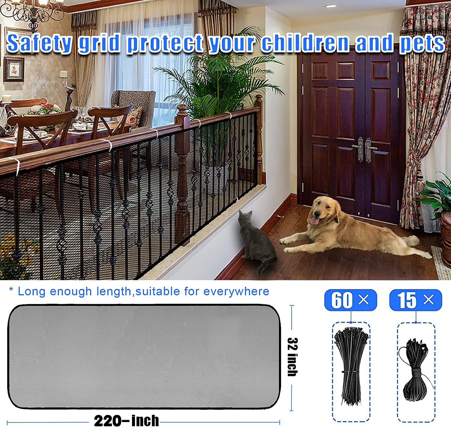 JIFTOK stairway net installation hardware close-up highlights durable fasteners.