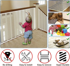 JIFTOK stairway safety net maintains visual openness while protecting children and pets.