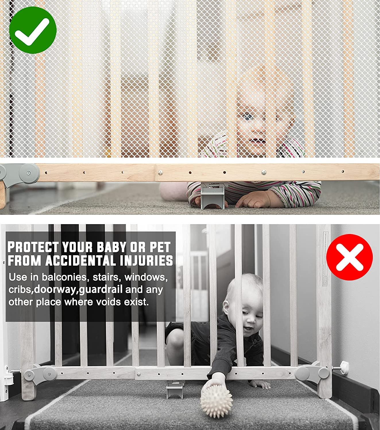 JIFTOK weatherproof railing net for indoor and outdoor use