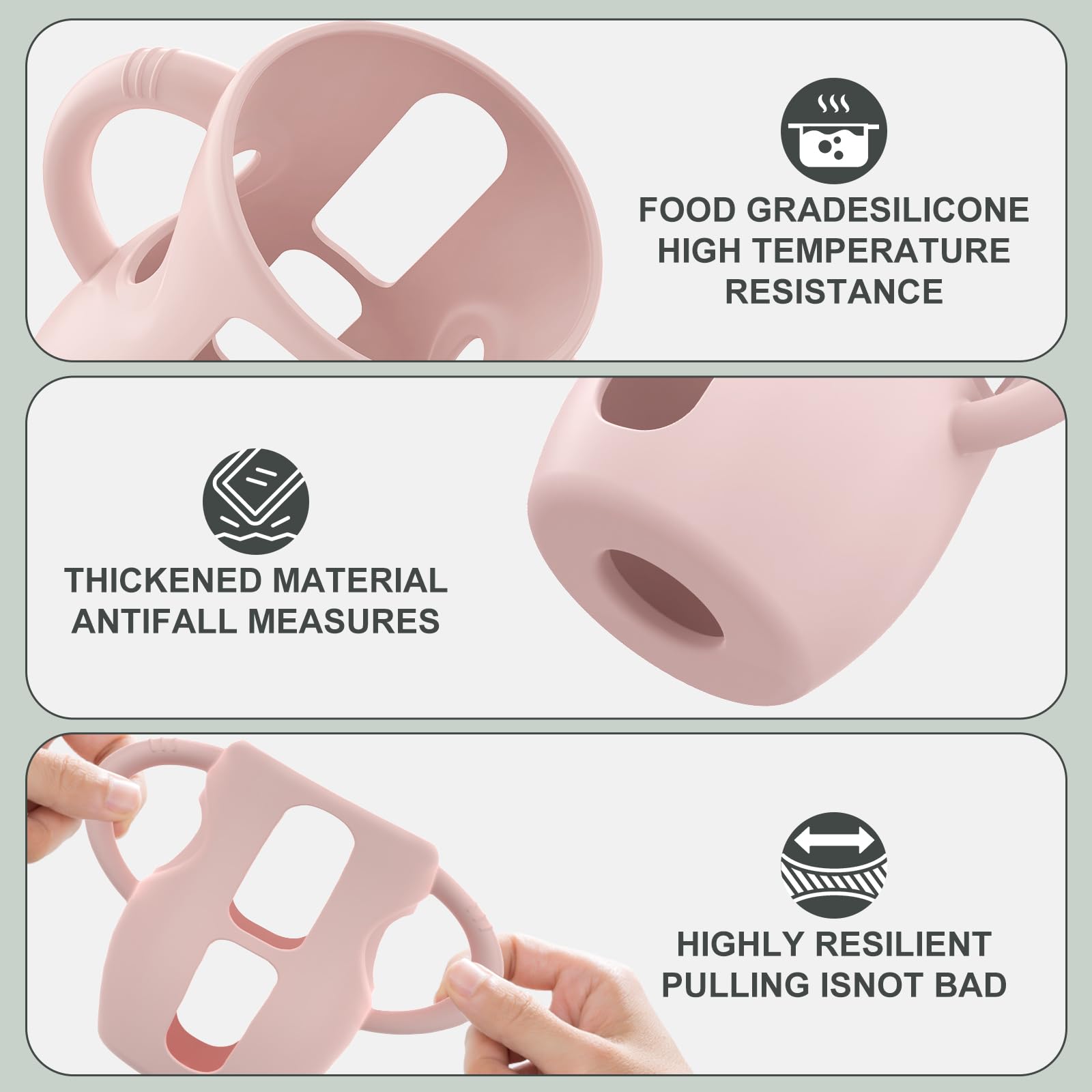 Jifvrnk BPA-free silicone sleeve reduces slipping during use.