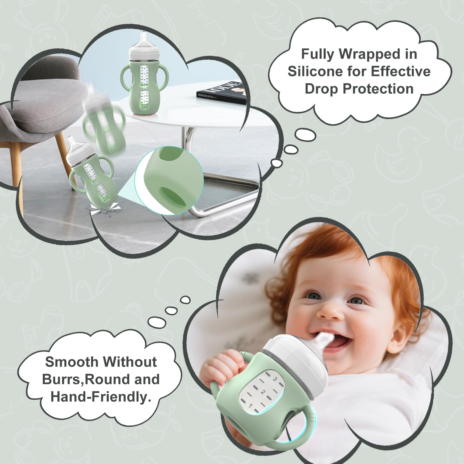 Jifvrnk dishwasher-safe sleeve cleans quickly after bottle time.