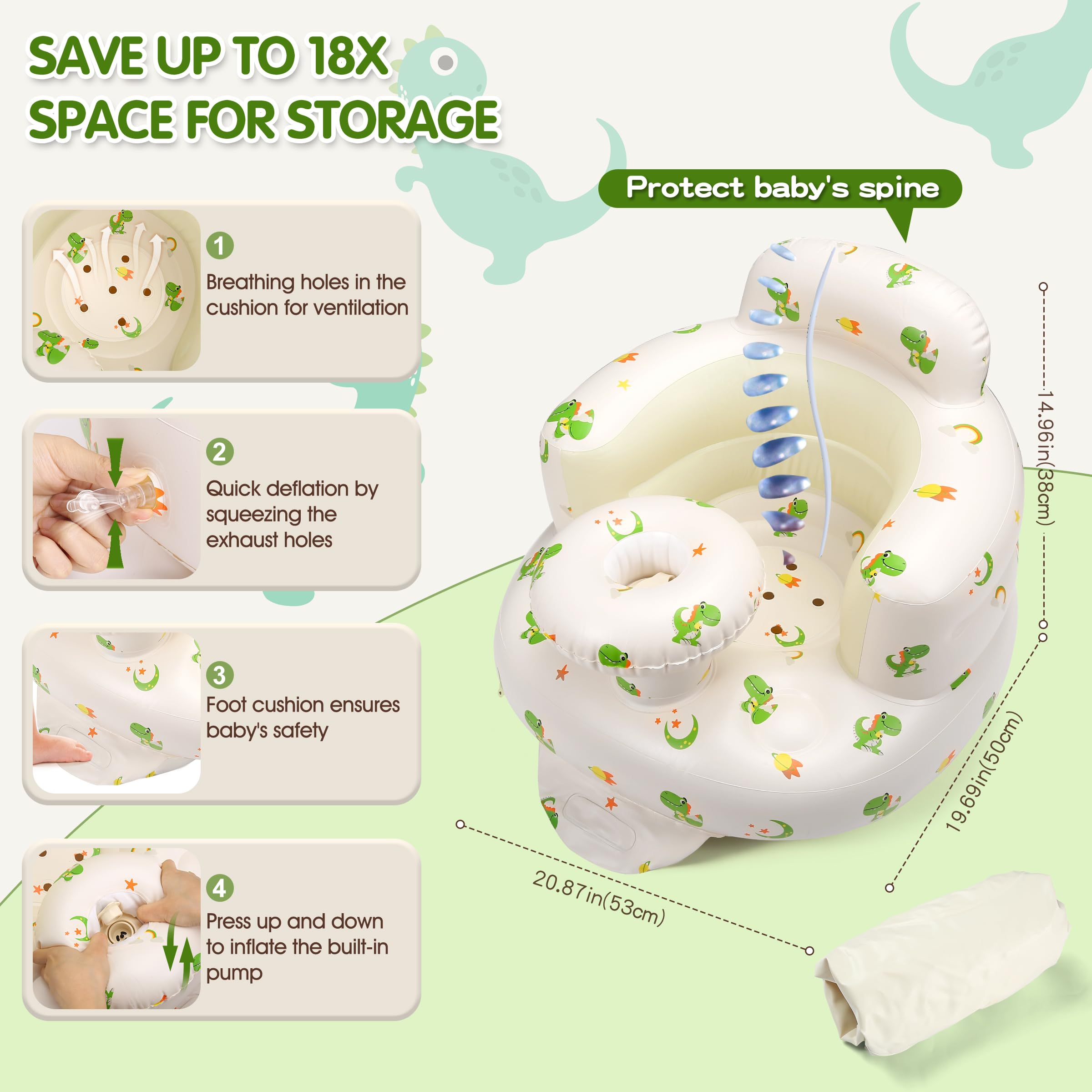 Jikasho baby seat on floor offers versatile use at home or outdoors
