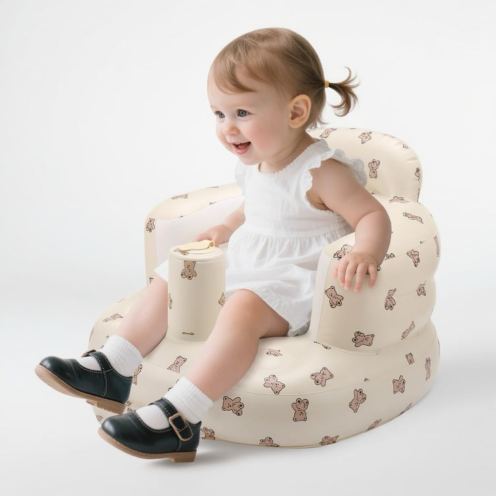 Jikasho inflatable baby seat age range graphic indicates 3–36 months