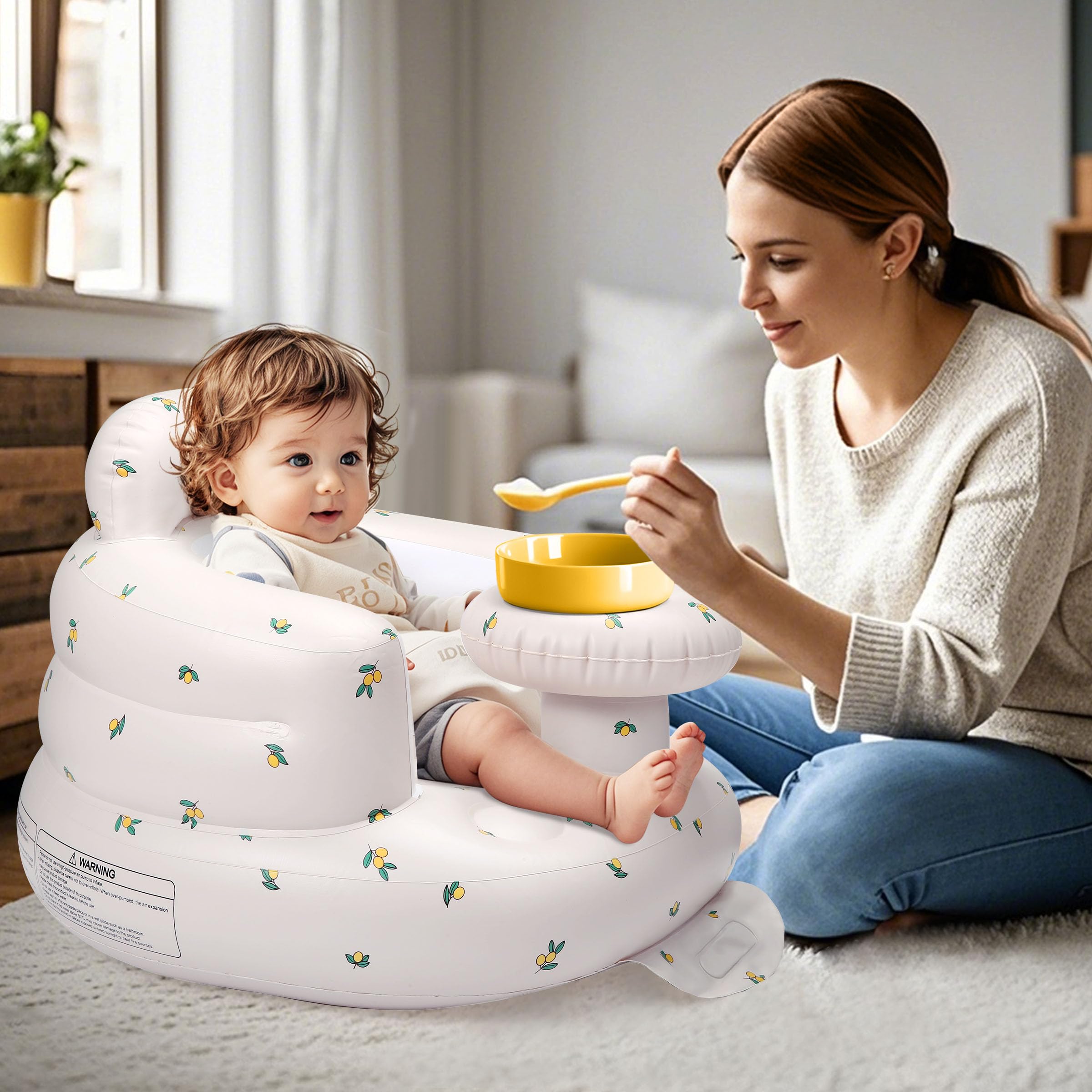 Jikasho inflatable seat with back-support for ergonomic seating.
