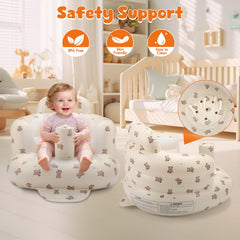 Jikasho inflatable baby seat built-in pump in action inflates quickly for easy setup