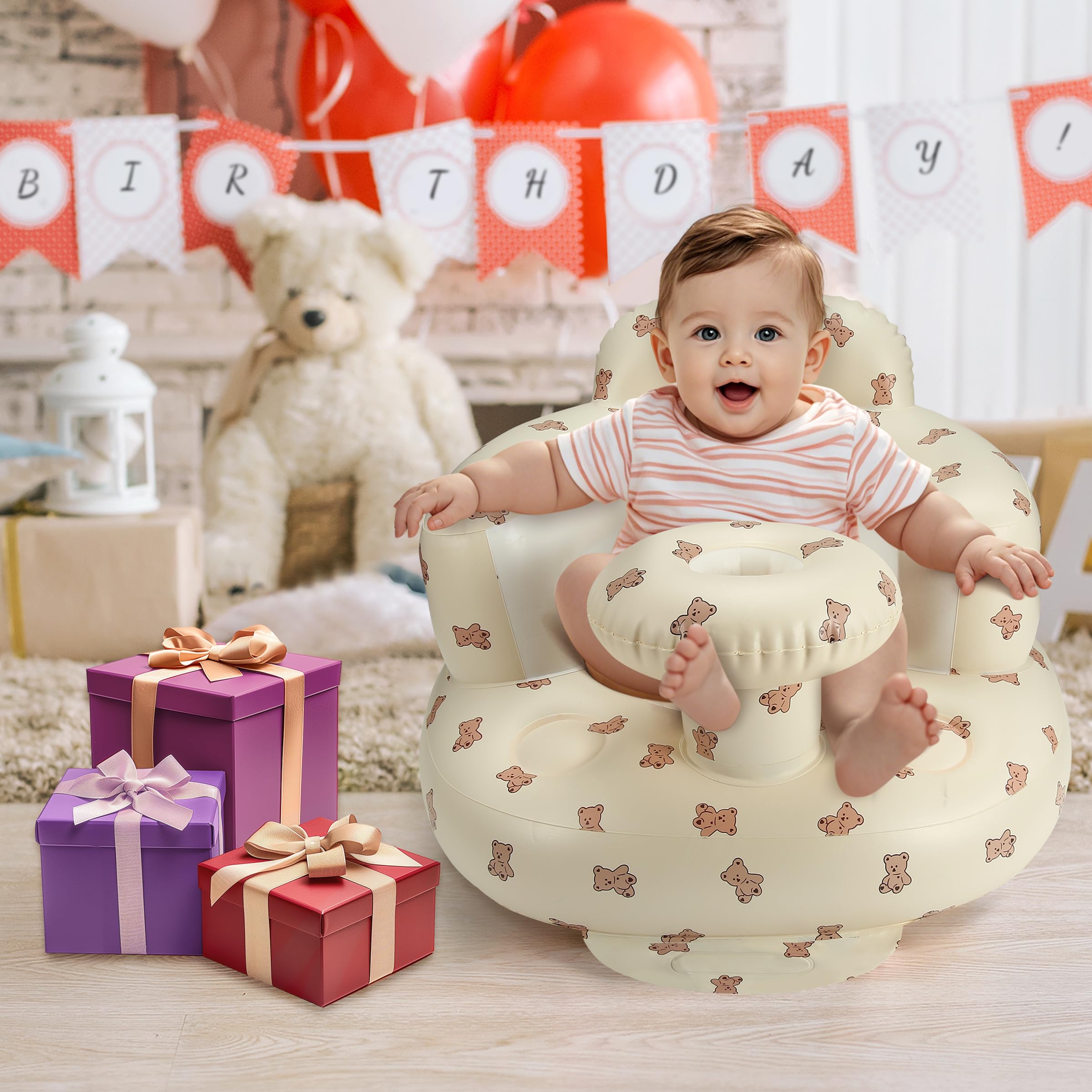 Jikasho inflatable baby seat ergonomic back support aids posture