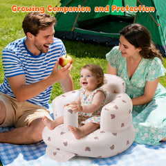 Jikasho inflatable baby seat folded-storage compact for travel and easy packing.