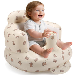 Jikasho inflatable baby seat front view shows durable material for comfortable sitting