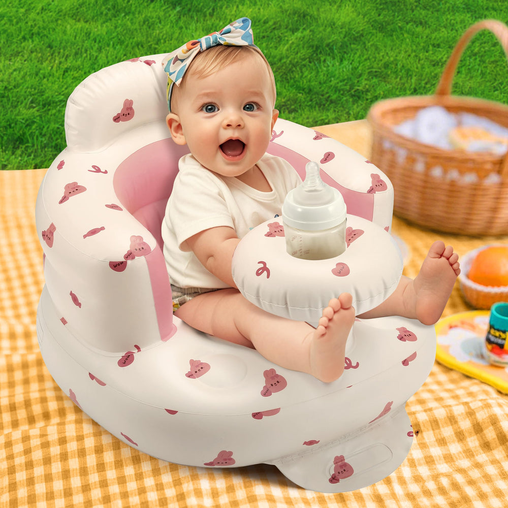 Jikasho multi-use infant seat for camping, travel, and home play.