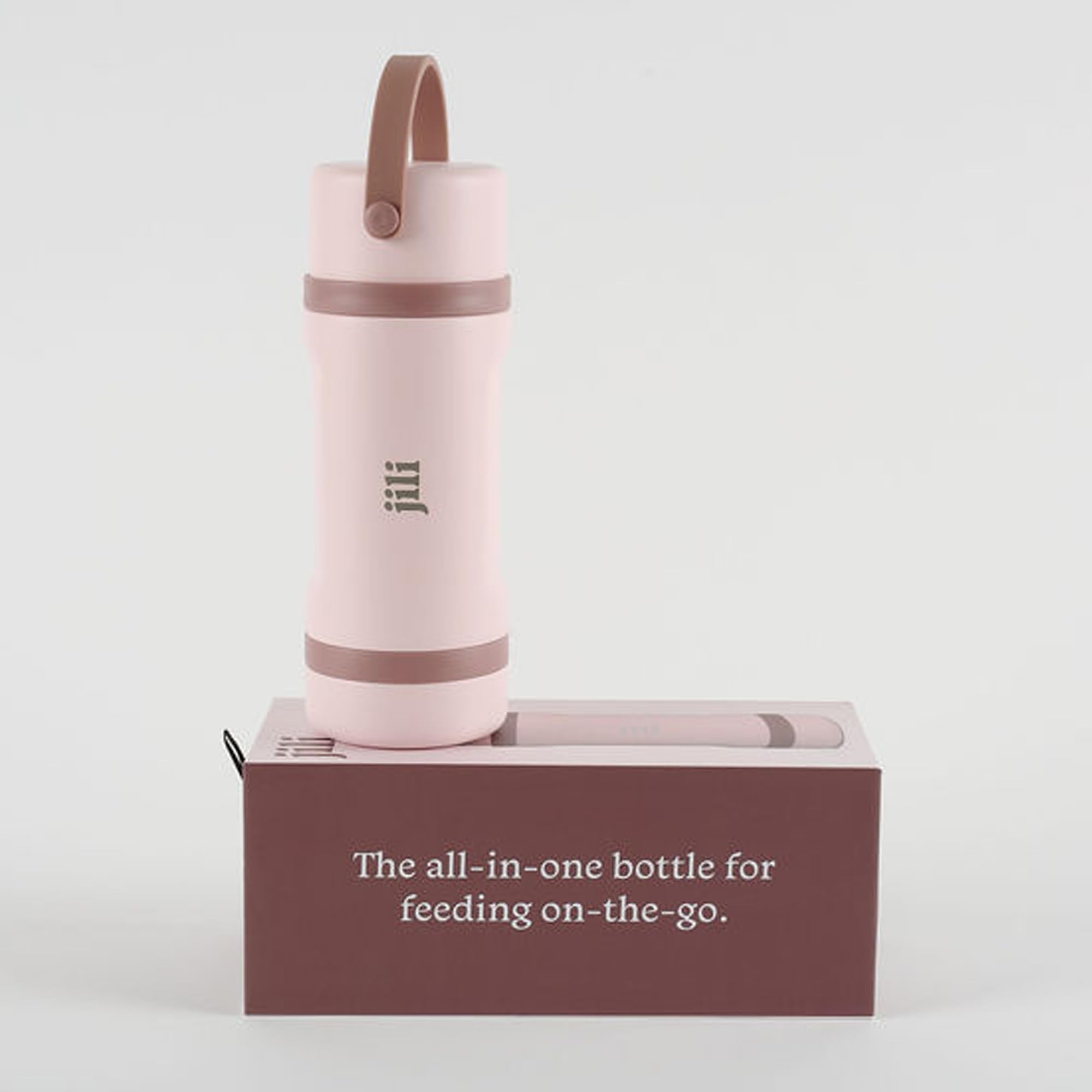 Jili rose color baby bottle adds soft, modern style.