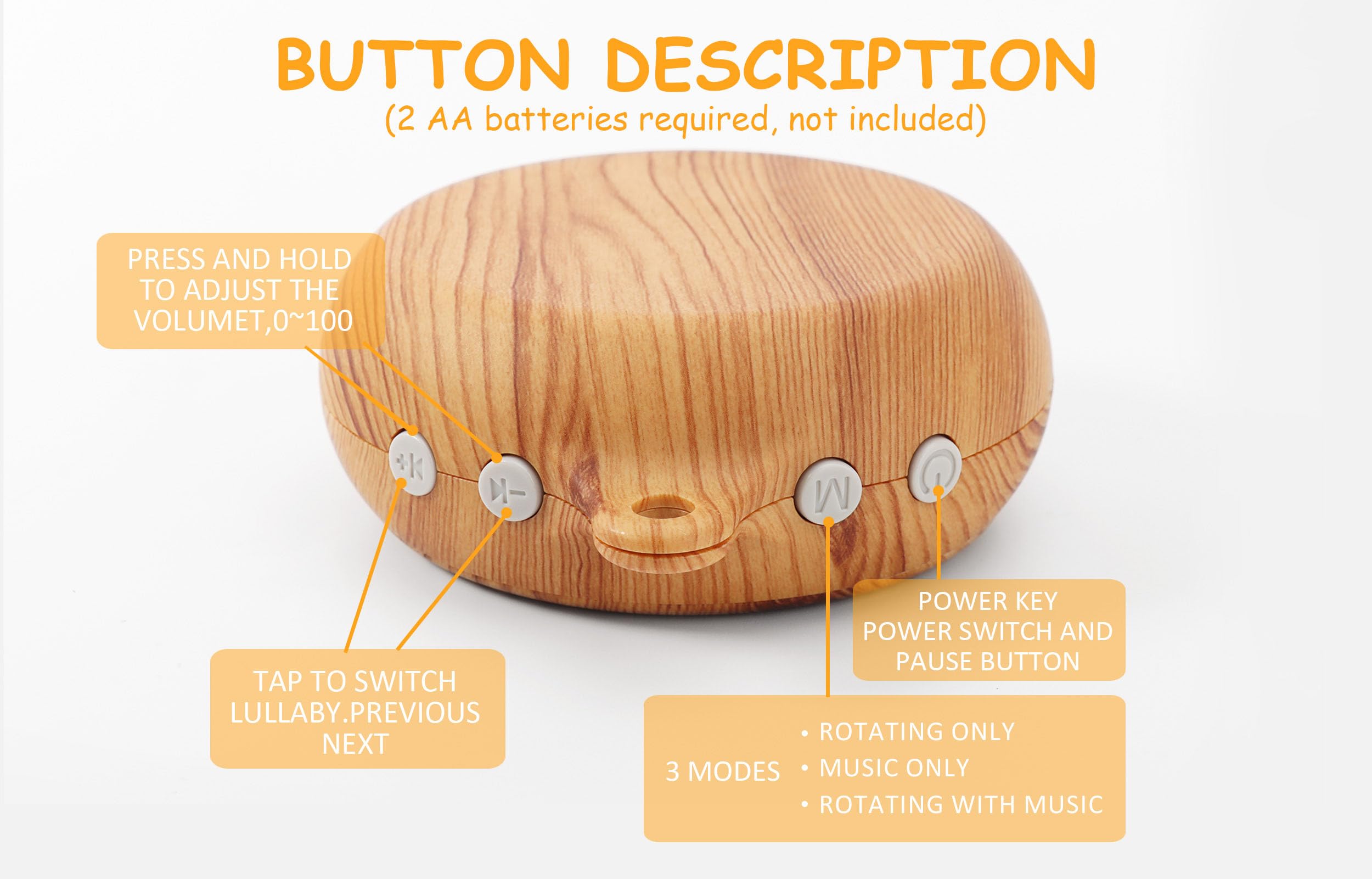 JILPAK volume-operated control buttons with mode options for customizable audio.
