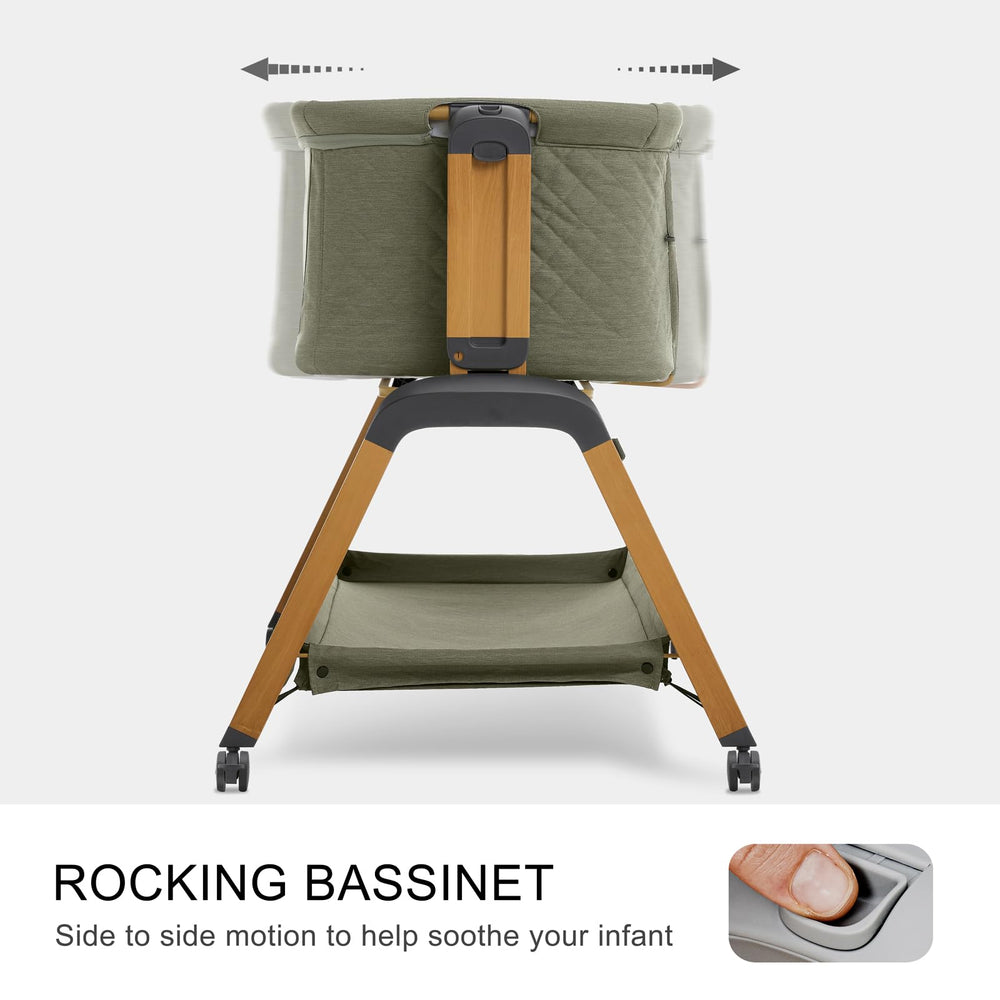 Jimglo bassinet tilt mode helps elevate baby for comfortable sleep