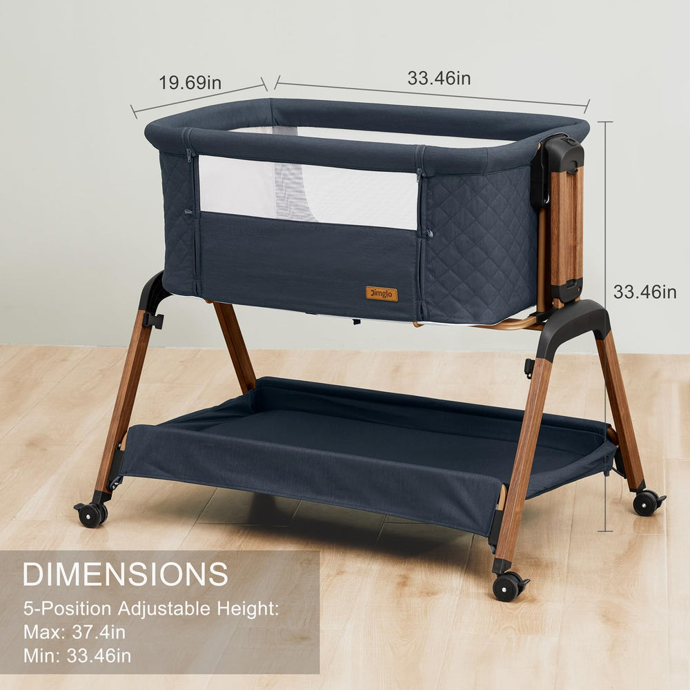 Jimglo storage basket keeps essentials within reach during late-night feeds.