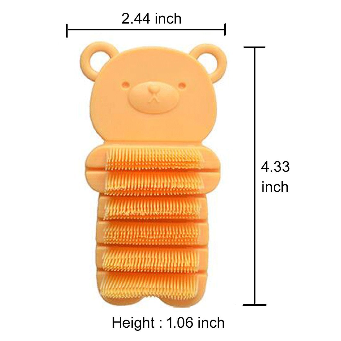 JINCH bear-face pink nail scrubber for fun bath-time cleaning