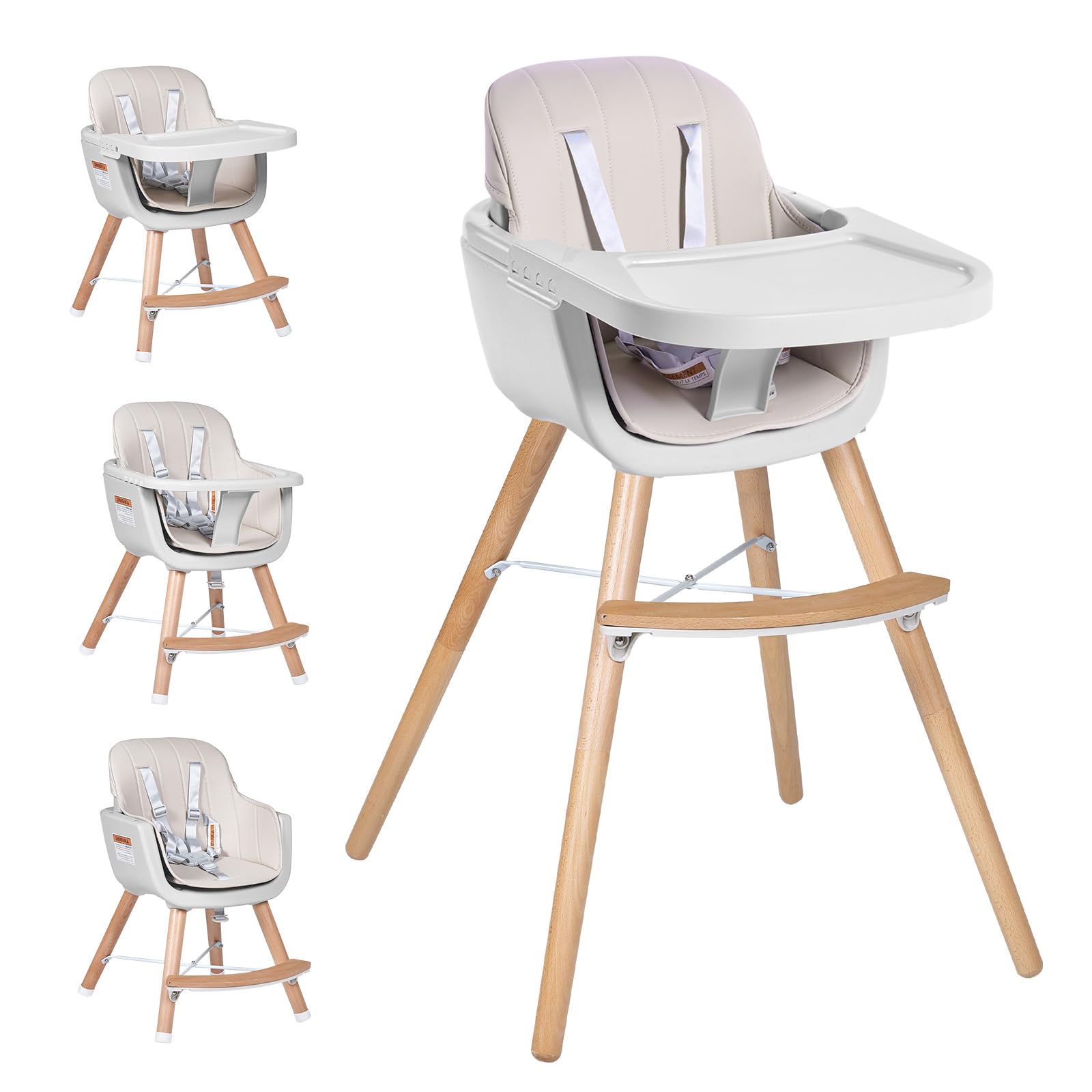 Jincheng 3-in-1 high chair with tray for easy feeding.