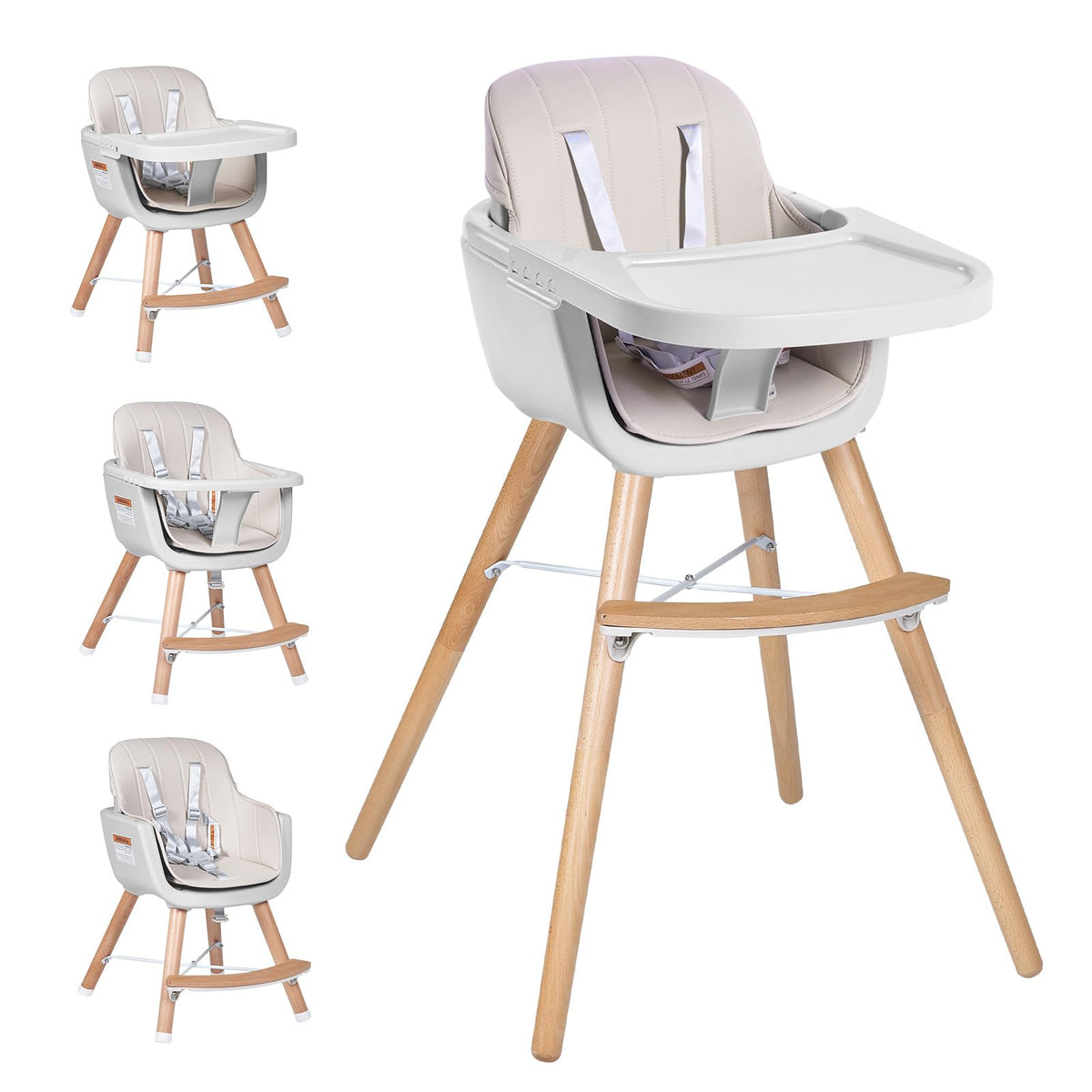 Jincheng 3-in-1 high chair with tray for easy feeding.