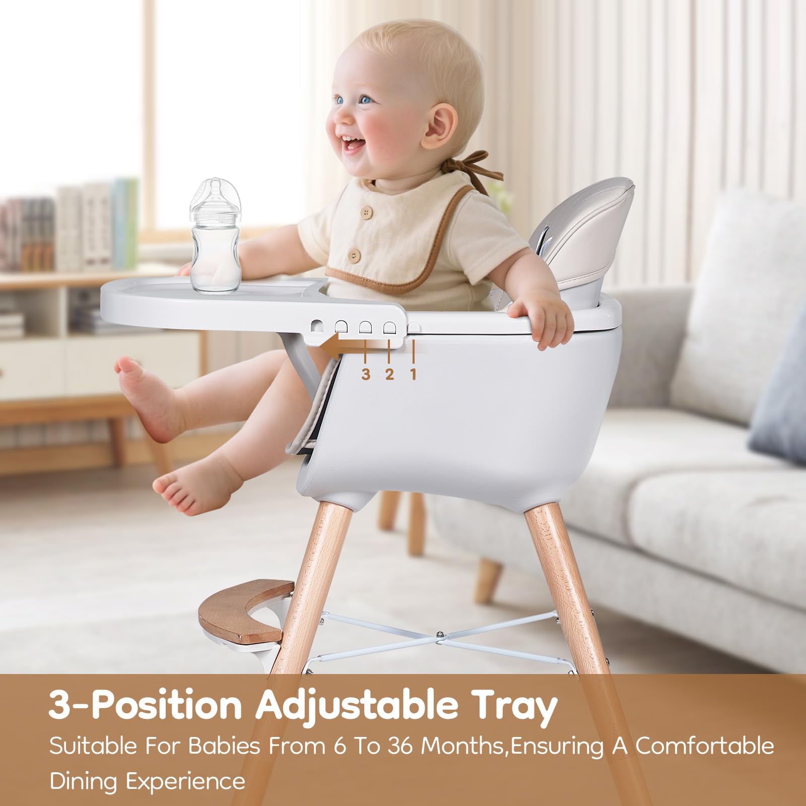 Jincheng convertible 3-in-1 chair to toddler stool for growing kids.