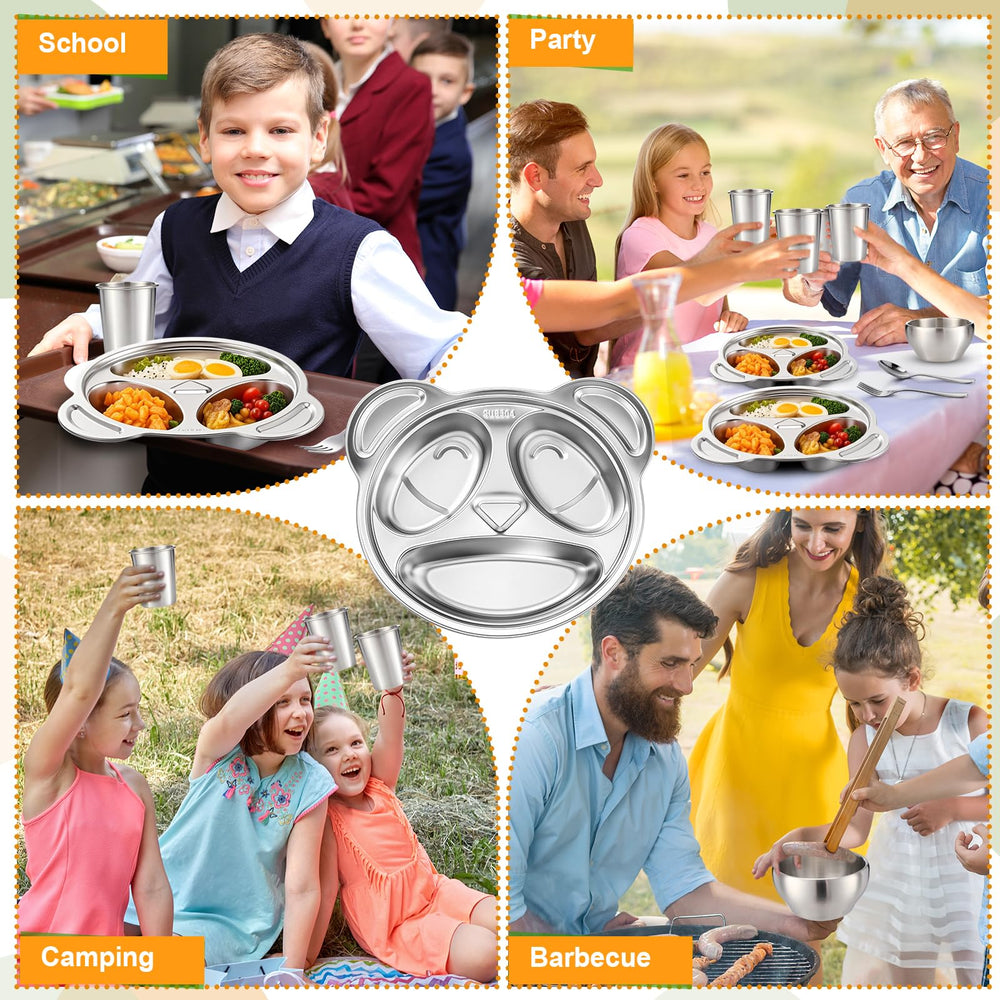 Jinei 20-piece kids dining set ideal for home, school, and travel